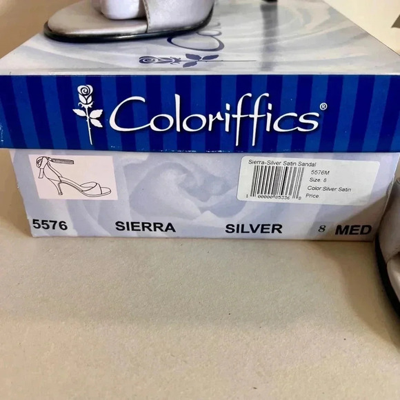 New in box Women's Colorifics Sandals, Silver, Size 8 M - Picture 13 of 15